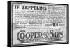 WW1 - Ad for Repirators - Threat of Gas Attack by Zeppelins-null-Framed Stretched Canvas