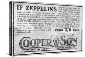 WW1 - Ad for Repirators - Threat of Gas Attack by Zeppelins-null-Stretched Canvas