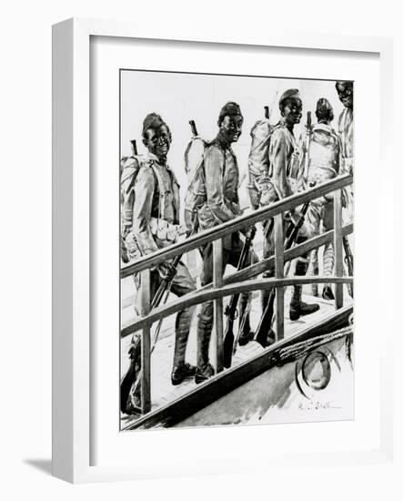 WW1 - African-American G.I.'s Embark for France-Paul Stahr-Framed Art Print