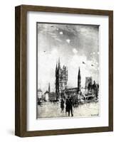 WW1 - Air Battle over the Ypres, Belgium, 1915-Donald Maxwell-Framed Art Print