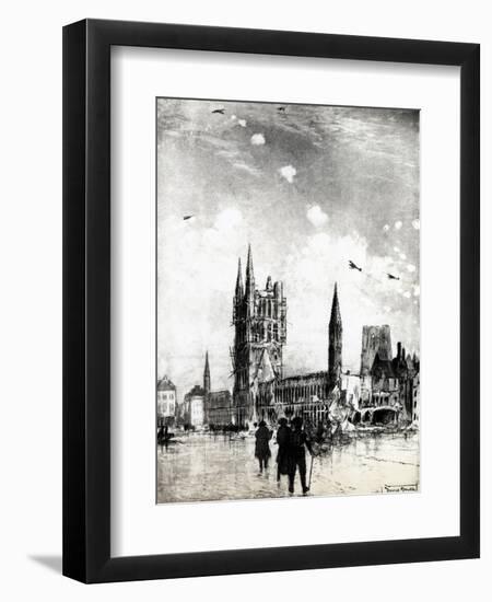 WW1 - Air Battle over the Ypres, Belgium, 1915-Donald Maxwell-Framed Art Print