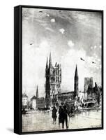 WW1 - Air Battle over the Ypres, Belgium, 1915-Donald Maxwell-Framed Stretched Canvas