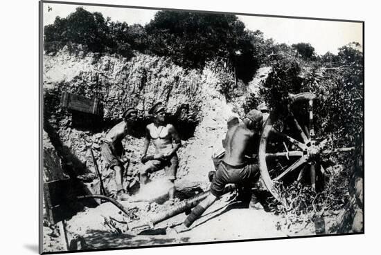 WW1 - Australian Gunners in Gallipoli, 1916-null-Mounted Art Print
