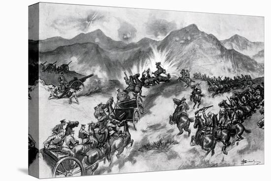 WW1 - Australian Infantry Advancing to Battle in Turkey-Arturo Bianchini-Stretched Canvas