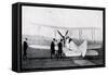 WW1 - Aviation at Hendon - Churchill Inspecting Aeroplanes-null-Framed Stretched Canvas