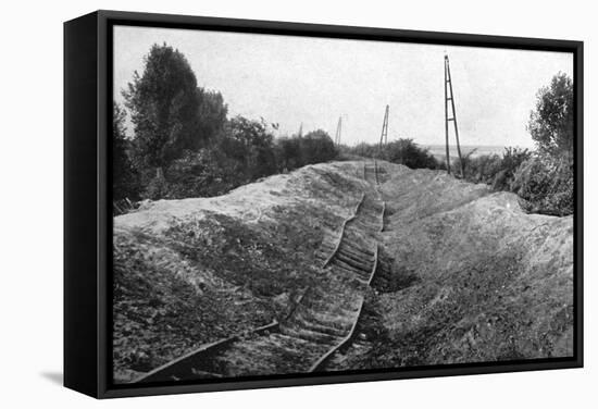 WW1 - Belgians Destroy Railways to Hamper German Advance-null-Framed Stretched Canvas