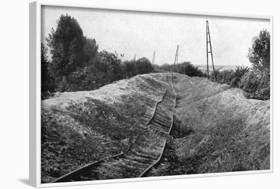 WW1 - Belgians Destroy Railways to Hamper German Advance-null-Framed Photographic Print