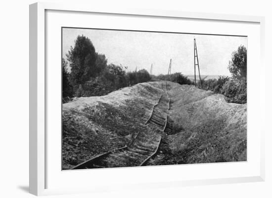 WW1 - Belgians Destroy Railways to Hamper German Advance-null-Framed Photographic Print