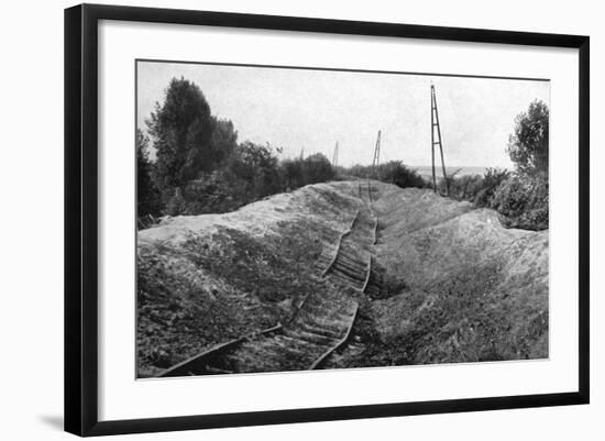 WW1 - Belgians Destroy Railways to Hamper German Advance-null-Framed Photographic Print