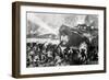 WW1 - British Field-Artillery Shelling a Turkish Fort-Arturo Bianchini-Framed Art Print