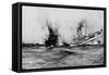 WW1 - British Hospital Ship Anglia Sinks, November 17th 1915-Charles Dixon-Framed Stretched Canvas