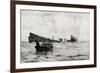 WW1 - British Rescue Boat and German U12 Submarine Survivors-Normal Wilkson-Framed Art Print