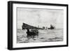 WW1 - British Rescue Boat and German U12 Submarine Survivors-Normal Wilkson-Framed Art Print