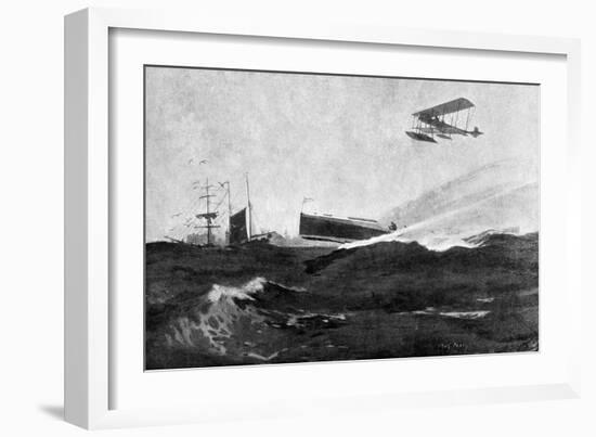 WW1 - British Seaplane in Action, Cuxhaven, Germany, 1915-Joseph Pennel and Charles Pears-Framed Art Print