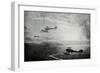 WW1 - British Seaplane Squadron on Patrol-Donald Maxwell-Framed Art Print