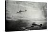 WW1 - British Seaplane Squadron on Patrol-Donald Maxwell-Stretched Canvas