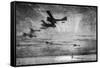 WW1 - British Seaplanes in Action, Cuxhaven, Germany, 1915-Donald Maxwell-Framed Stretched Canvas