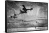 WW1 - British Seaplanes in Action, Cuxhaven, Germany, 1915-Donald Maxwell-Framed Stretched Canvas
