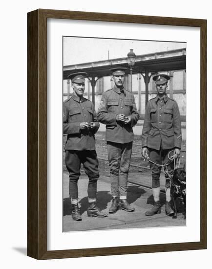 WW1 British Soldiers & Dog-null-Framed Giclee Print