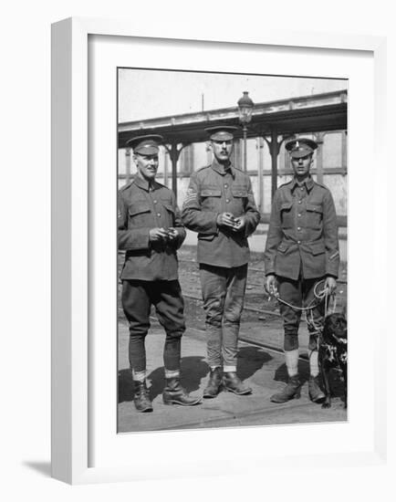 WW1 British Soldiers & Dog-null-Framed Giclee Print