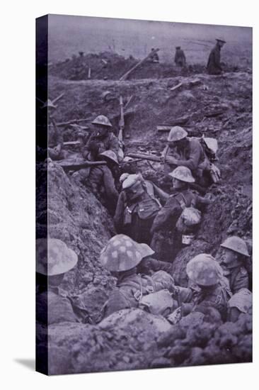 WW1 British Troops in Roughly Dug Trenches Await the Signal to Attack During Third Battle of Ypres-null-Stretched Canvas