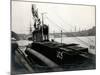 WW1 - Captured Uc5 U-Boat in the River Thames-null-Mounted Photographic Print