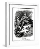 WW1 - Cartoon - Britain Joins Her Allies-Leonard Craven Hill-Framed Art Print