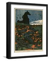 WW1 Cartoon, Dead Horses-M Jacquot-Framed Art Print