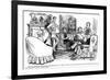 WW1 Cartoon - Family Knitting-H.m. Brock-Framed Premium Giclee Print