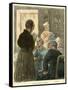 WW1 Cartoon, French Mums-C Leandre-Framed Stretched Canvas