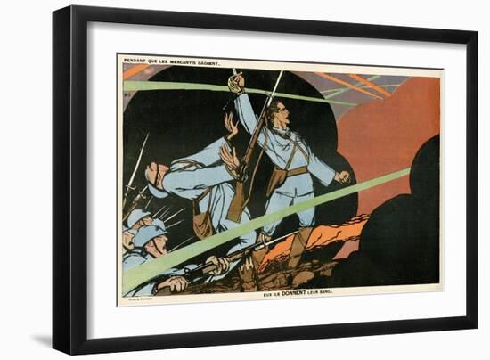 WW1 Cartoon, Giving Blood-Paul Iribe-Framed Art Print
