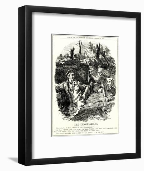 WW1 - Cartoon - Jolly Trench Warfare-F.h. Townsend-Framed Art Print