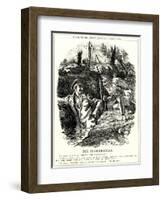 WW1 - Cartoon - Jolly Trench Warfare-F.h. Townsend-Framed Art Print