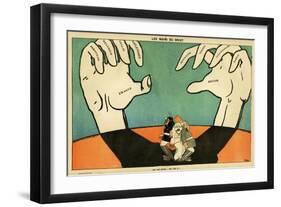 WW1 Cartoon, Large Hands-Paul Iribe-Framed Art Print