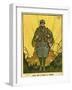 WW1 Cartoon, Man Who Won the War-null-Framed Art Print