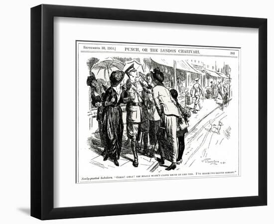 WW1 - Cartoon - the Hero of the Day-F.h. Townsend-Framed Art Print