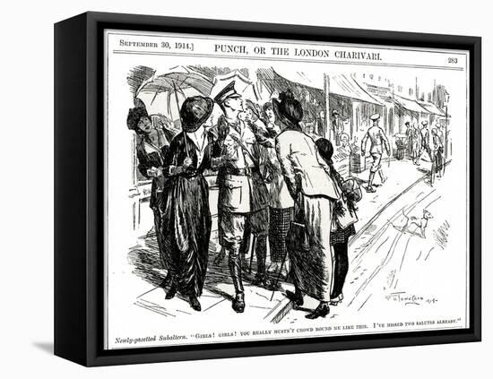 WW1 - Cartoon - the Hero of the Day-F.h. Townsend-Framed Stretched Canvas