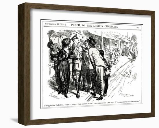 WW1 - Cartoon - the Hero of the Day-F.h. Townsend-Framed Art Print