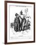 WW1 - Cartoon - the Prussian Bully and Blind Side-F.h. Townsend-Framed Art Print