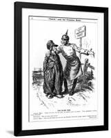 WW1 - Cartoon - the Prussian Bully and Blind Side-F.h. Townsend-Framed Art Print