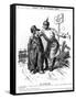 WW1 - Cartoon - the Prussian Bully and Blind Side-F.h. Townsend-Framed Stretched Canvas