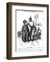 WW1 - Cartoon - the Prussian Bully and Blind Side-F.h. Townsend-Framed Art Print