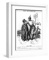 WW1 - Cartoon - the Prussian Bully and Blind Side-F.h. Townsend-Framed Art Print