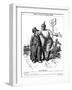 WW1 - Cartoon - the Prussian Bully and Blind Side-F.h. Townsend-Framed Art Print