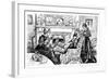 WW1 Cartoon - the Super-Patriot - Knitting-Richard Brook-Framed Art Print