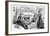 WW1 Cartoon - the Super-Patriot - Knitting-Richard Brook-Framed Art Print