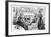 WW1 Cartoon - the Super-Patriot - Knitting-Richard Brook-Framed Art Print