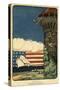 WW1 Cartoon, Usa Rescue-R Diligent-Stretched Canvas