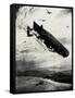 WW1 - Commodore Bigsworth Drops Bombs on Zeppelin, 1915-Donald Maxwell-Framed Stretched Canvas