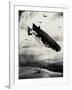 WW1 - Commodore Bigsworth Drops Bombs on Zeppelin, 1915-Donald Maxwell-Framed Art Print